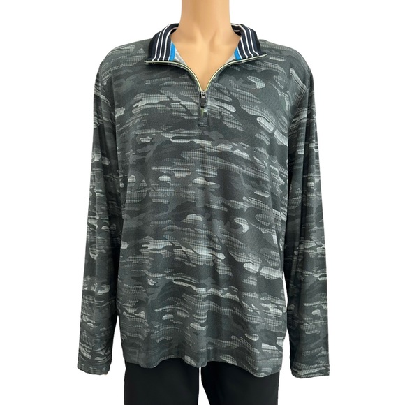 Robert Graham Street Circuit Camo Quarter Zip Classic Fit Pullover Size XXL - Picture 3 of 16